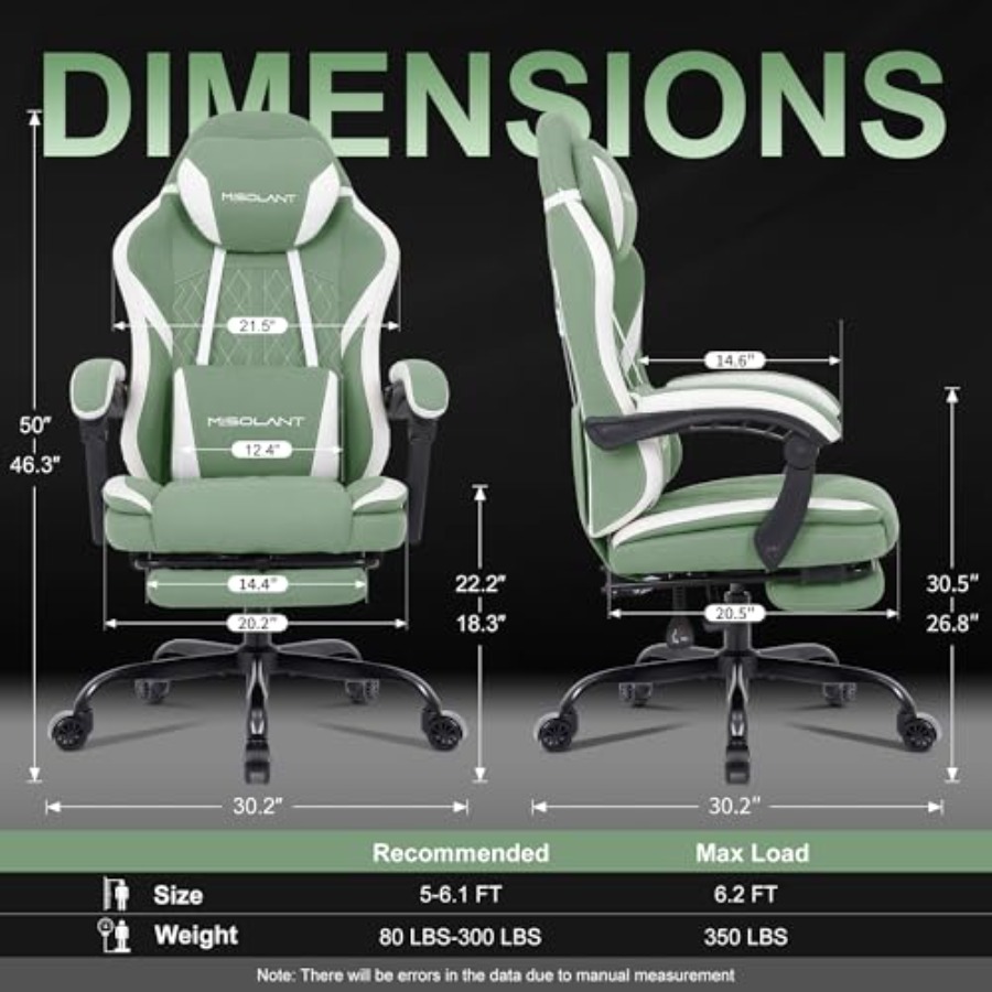 Gaming Chair for Adults, Fabri - Massage recension och pris