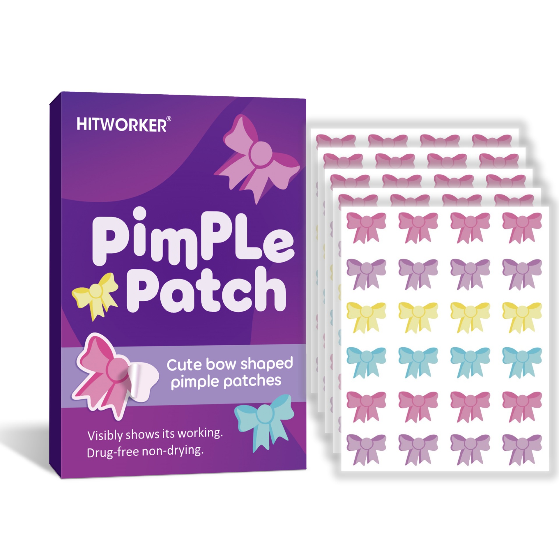 120Pcs Bow Shaped Acne Pimple  - Hydrocolloid Pimple Patch recension och pris