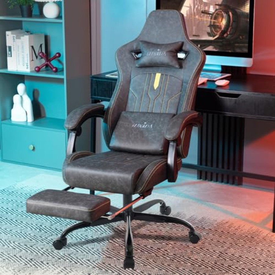 Gaming chair with footrest for - Massage recension och pris