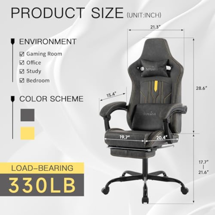 Gaming chair with footrest for - Massage recension och pris