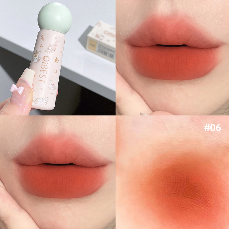 QIBEST Cute Velvet Matte Lip M - Matte Velvet Lip Tint Long Lasting recension och pris